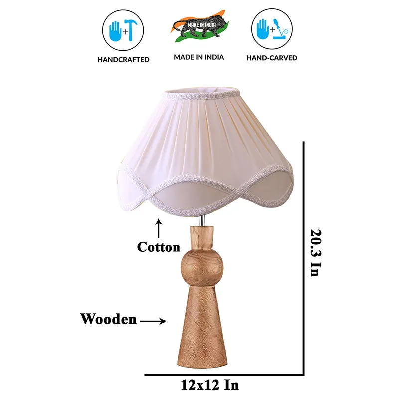 Angler Terra Wooden Table Lamp - White,Brown media 6