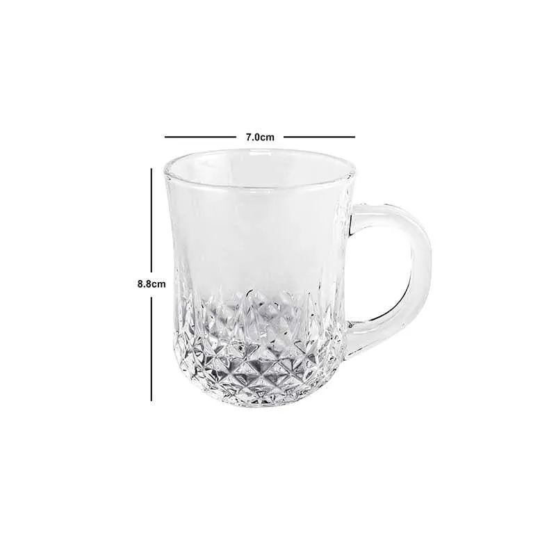 Crux Glass Tea Cup (210 mL Each) -  Set of Six media 5