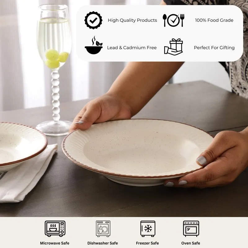 Brownline Off White Stoneware Pasta Plate media 6