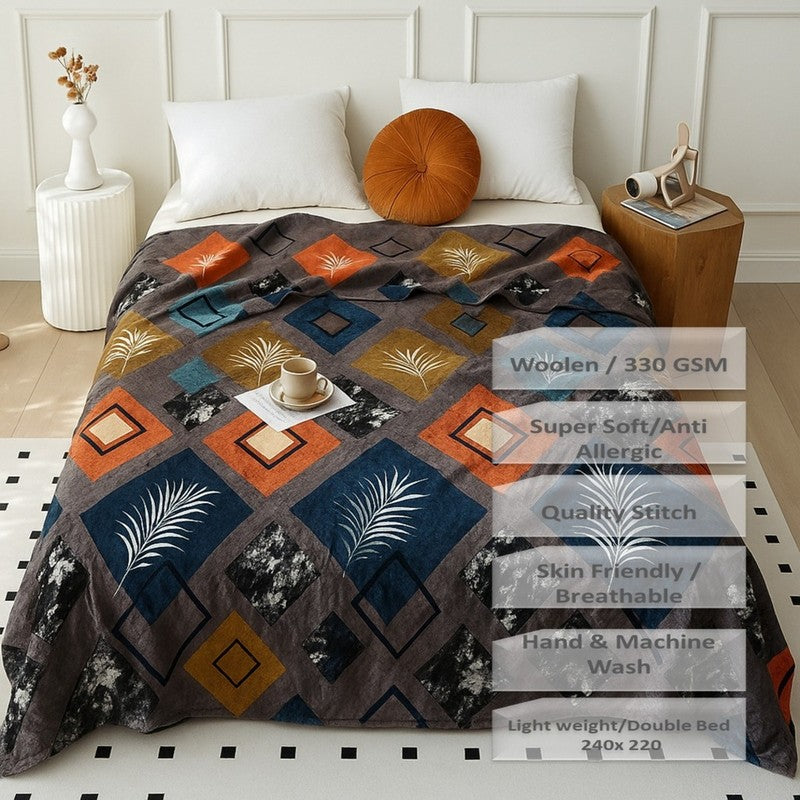 Petanox Floral Woolen Blanket (Multicolor) - 330 GSM media 7