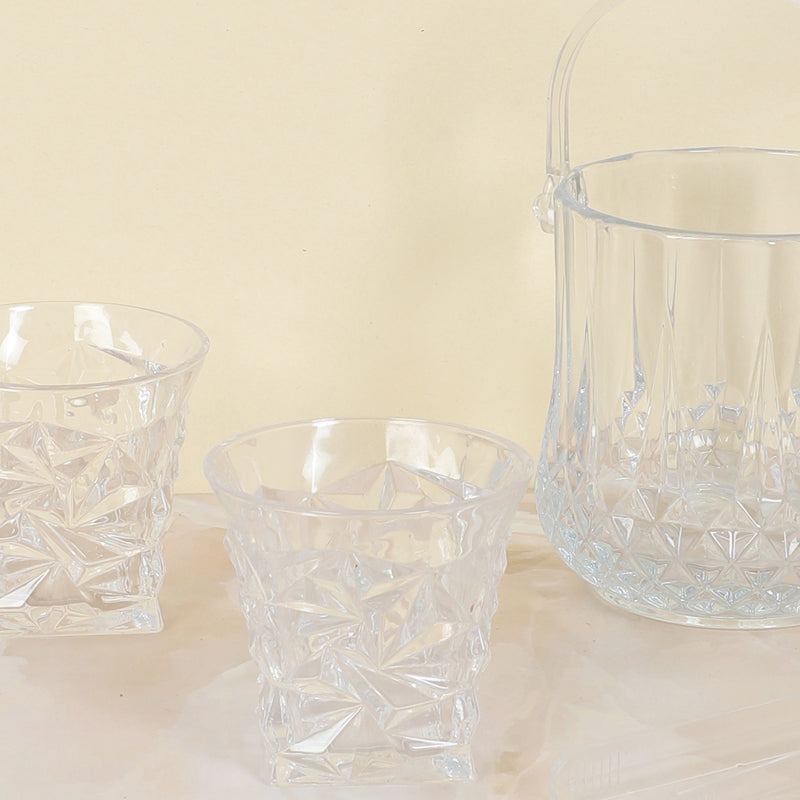 Emerie 1000 ML Ice Bucket With 250 ML Glass And Tong - Four Piece Set media 4