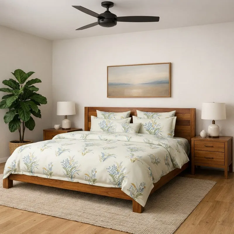 Waterlily White Microfiber Bedsheet - 140 GSM media 1