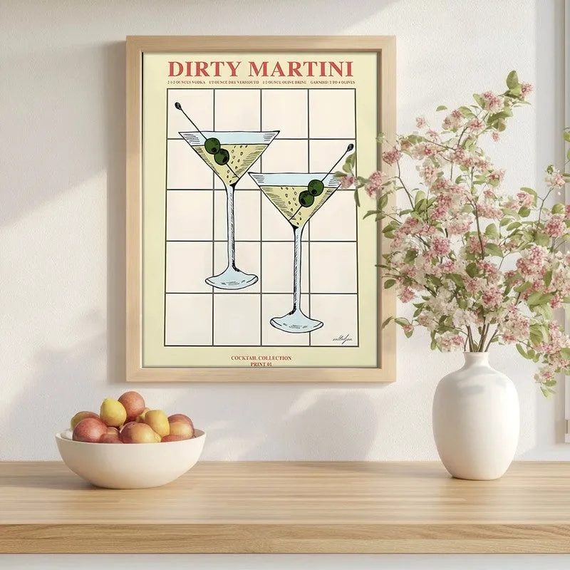 Dirty Martini Archival Canvas Wall Art - Brown media 1