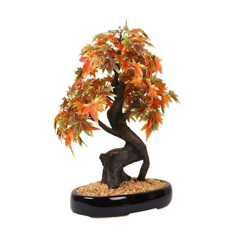 Faux Maple Bonsai In Tray Pot (41 cms) - Orange & Black media 3