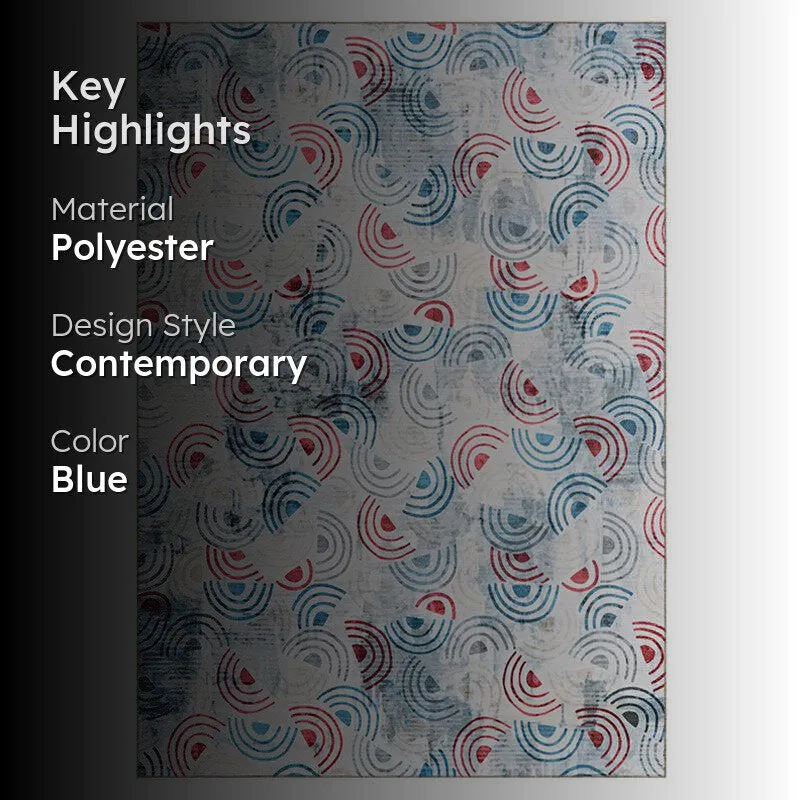 Carter Abstract Polyester Carpet - Blue media 2