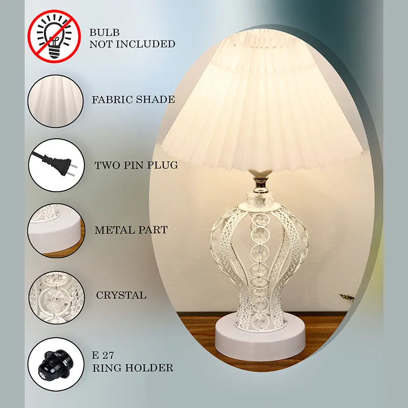 Irelle French Pleat Metal Table Lamp - White media 5