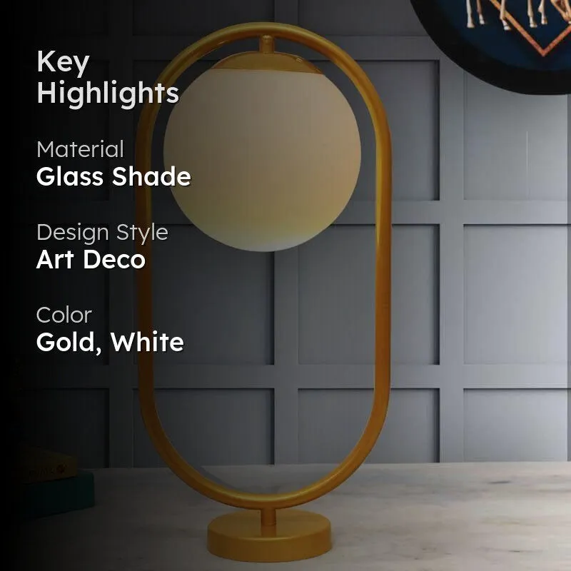 Glow Getter Glass Table Lamp - Gold,White media 2