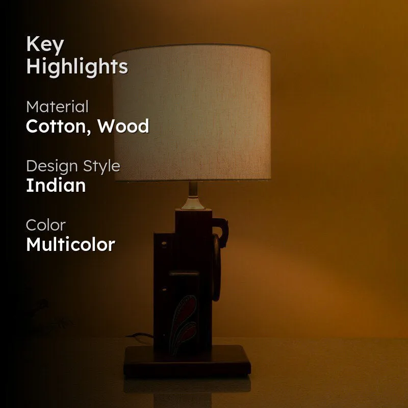 Lamp highlight image showing material, design style and colour text overlay
