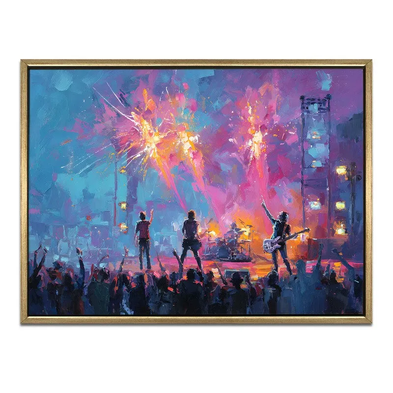 Guitar Firestorm Canvas Wall Painting With Frame media 3