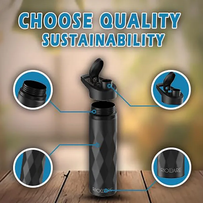 Rioware Drifto Water Bottle (Black) - 750 mL media 6