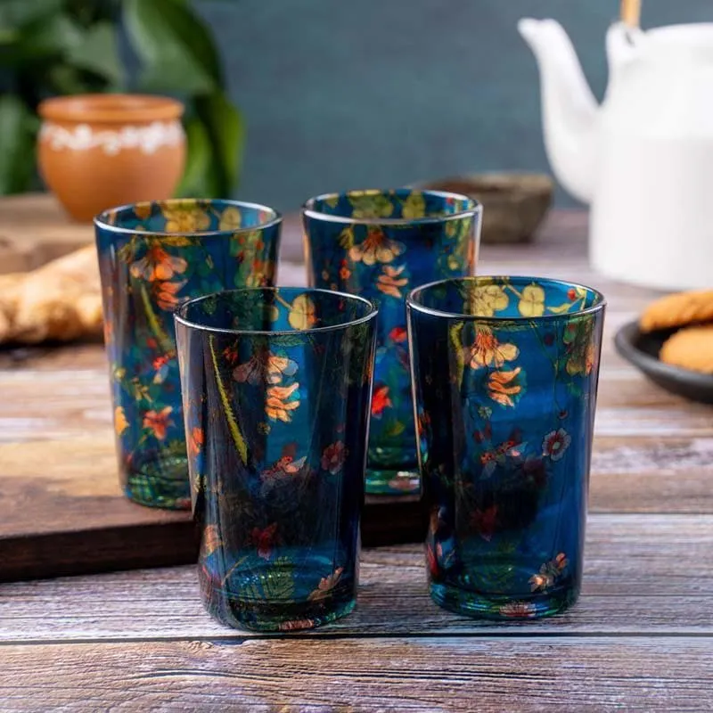 Floral Bliss Chai Glass - Set of Four media 1