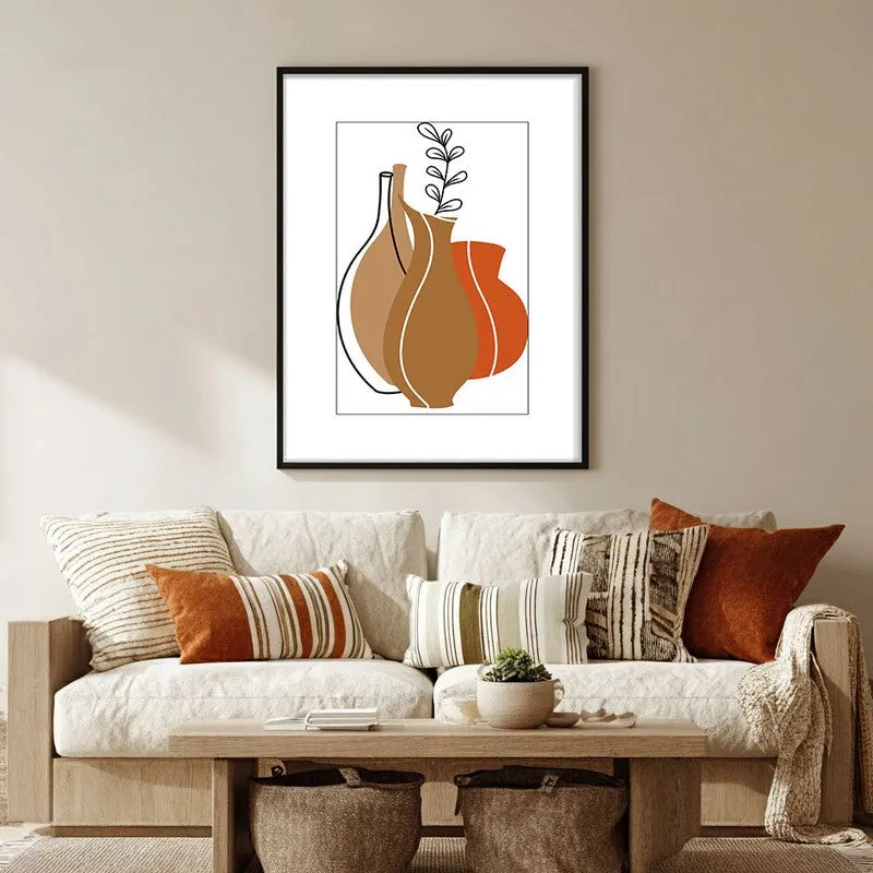 Earthen Jars Canvas Wall Painting With Black Frame media 3