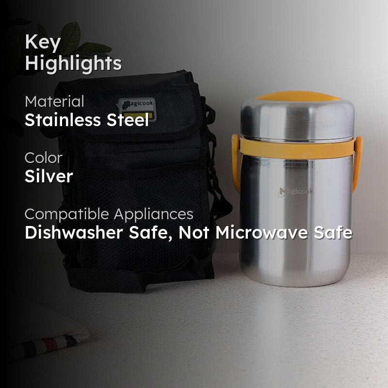 Cassa Insulated Lunch Box (Silver) - 2500 ML media 2