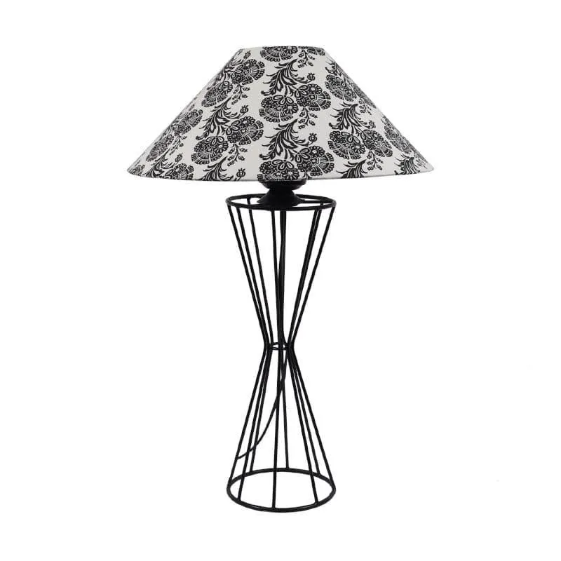 Filigree Briar Fabric Table Lamp - Black,White media 4