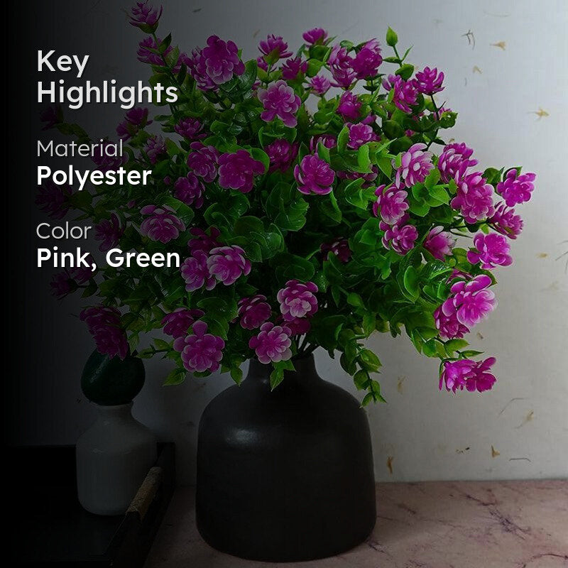 Faux Kalanchoe Artificial Flower Stick (Pink) - Set of Five media 2