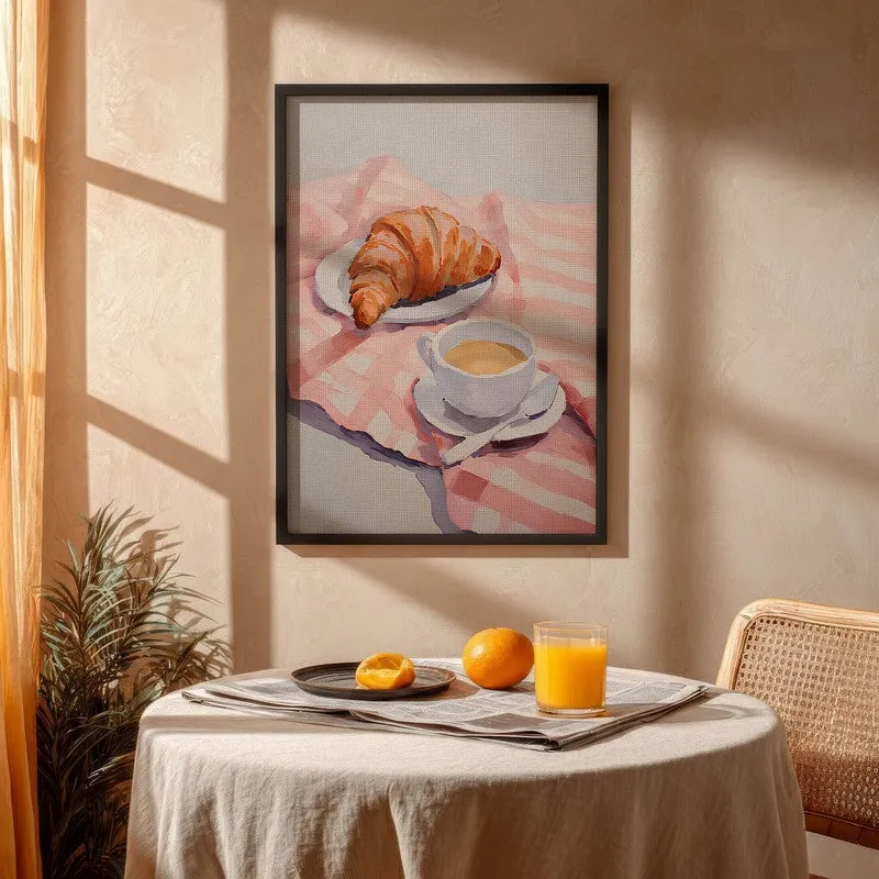 Blush Sip Archival Canvas Wall Art - Black media 4