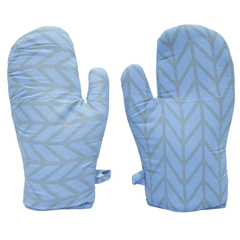 Swayam Chevron Row Kitchen Gloves (Blue) - Set Of Two media 3