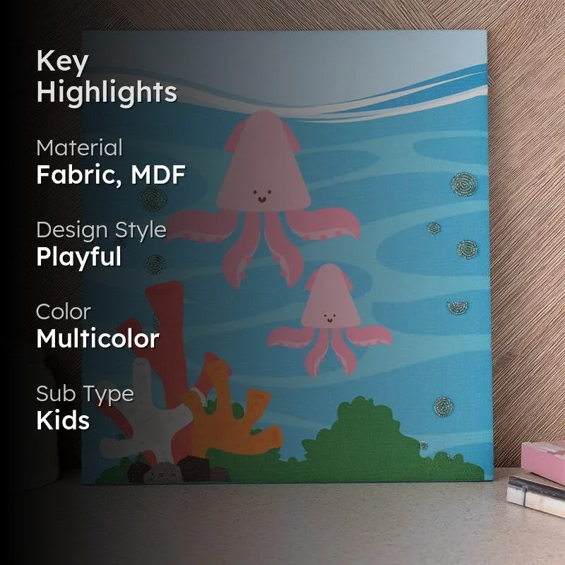 Jelly Fish MDF & Fabric Wall Accent media 2