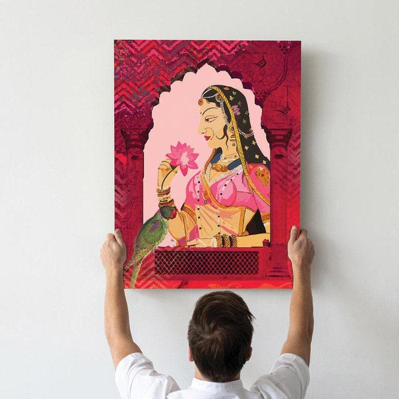 Shah Jahan Aur Mumtaz Canvas Wall Painting - Set Of Two media 3