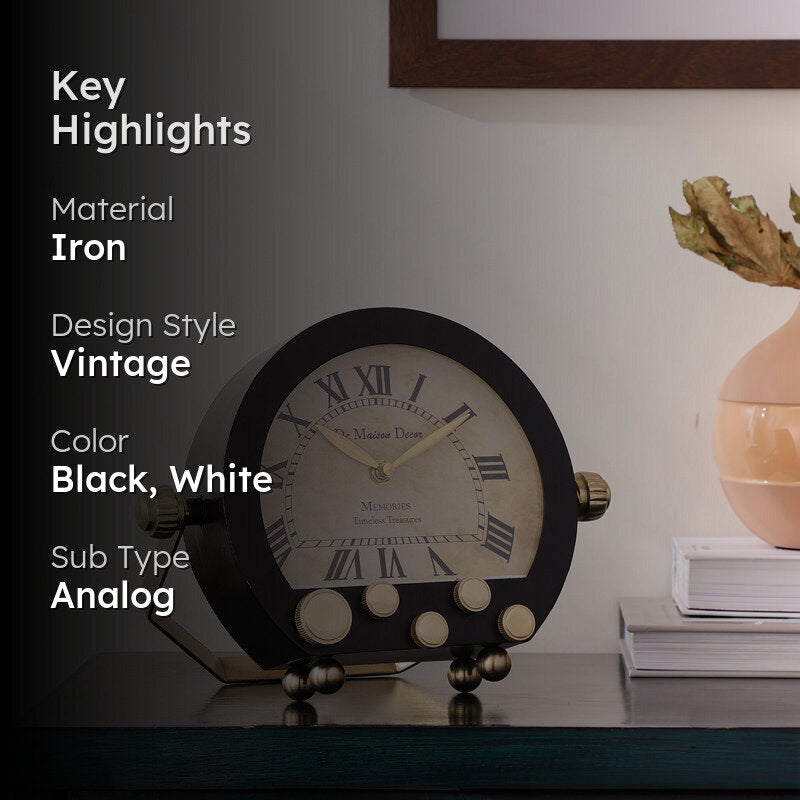 Cosie Table Clock - Black media 2