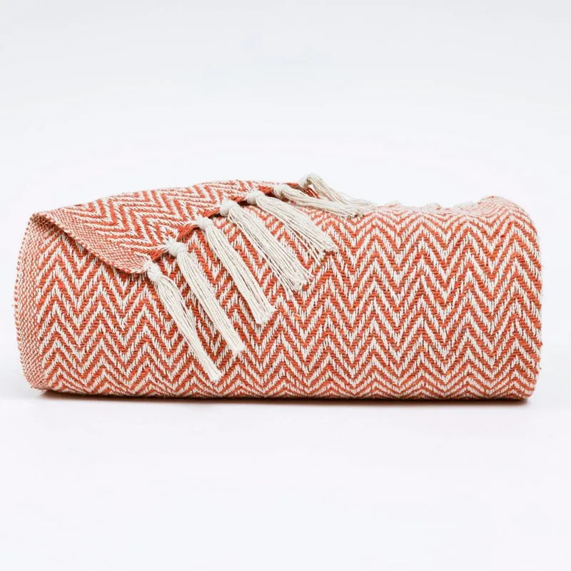 Snowfall Knit Throw - Peach media 3