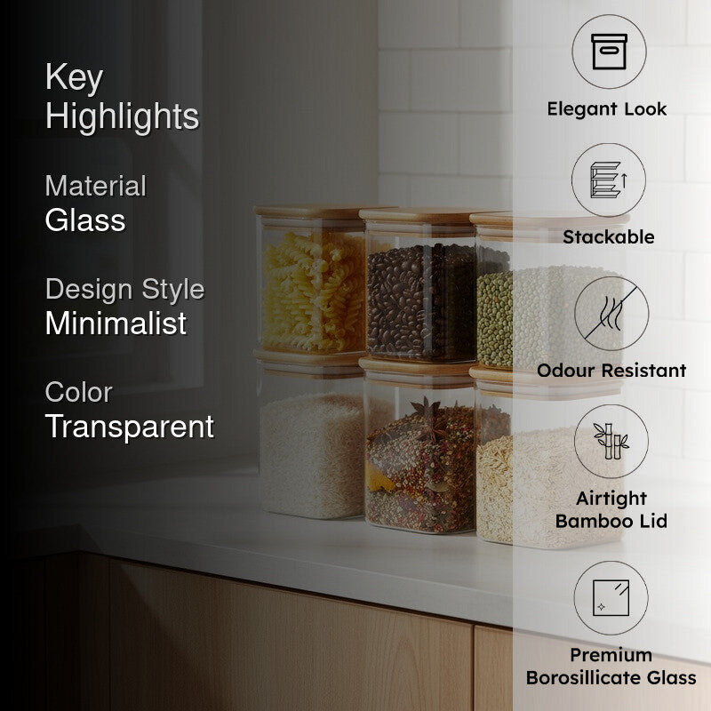 Jarin Glass Jar (600 mL Each) - Set Of Six media 2