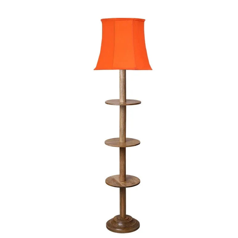 GlowDock Column Wooden Floor Lamp - Orange media 5