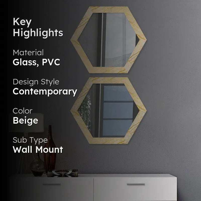 Monotri Wall Mirror With PVC Frame - Set Of Two media 2