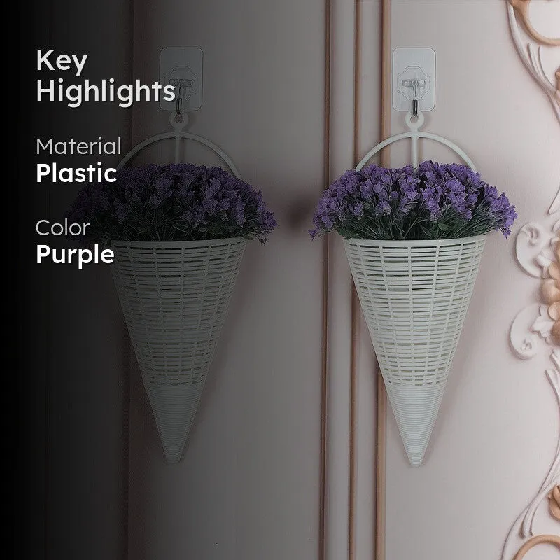 Artificial Flowers (Purple) with Pot - Set Of Two media 2