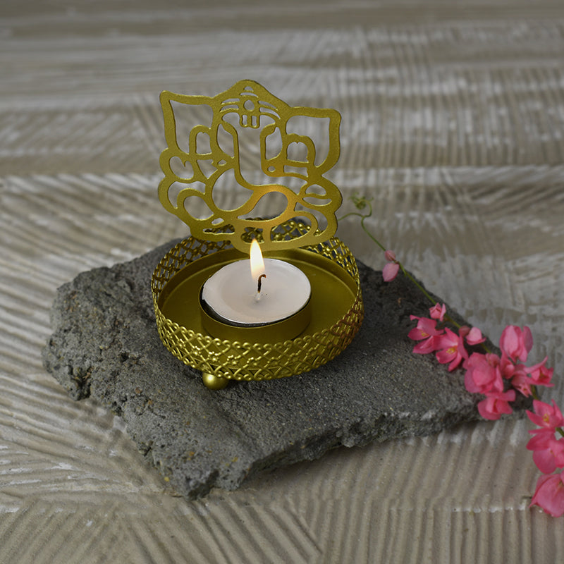 Ganesha Silhouette Tea Light Holder media 3