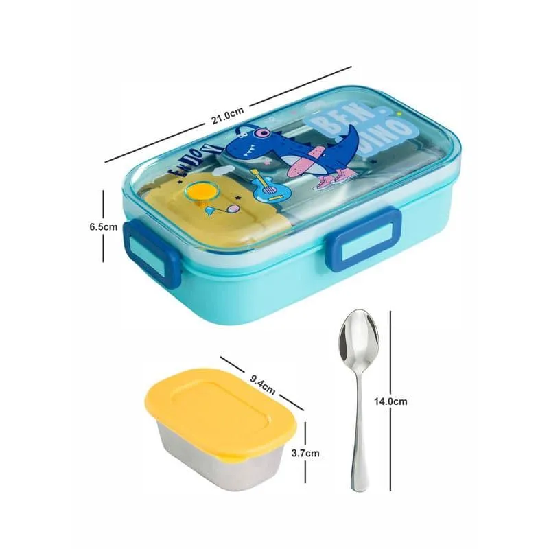 Dino Star Kids Lunch Box With Container & Spoon - 700 ML media 4
