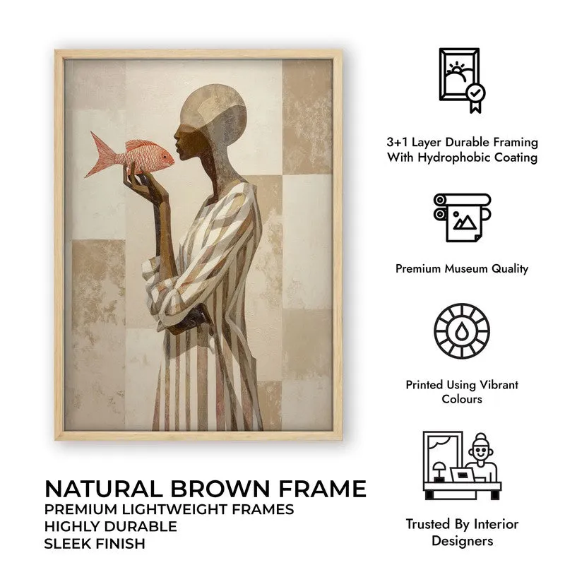 Stylized Canvas Wall Painting - Brown Frame media 10