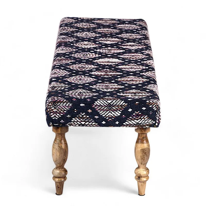 Axion Sheesham Wooden Bench - Blue media 5