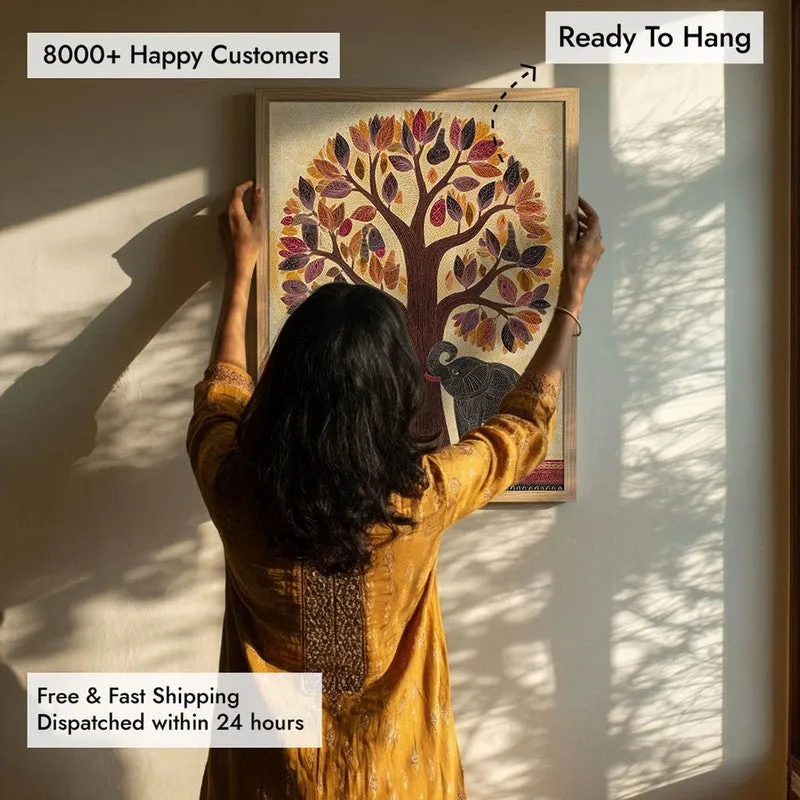 Aranya Canvas Wall Painting With Brown Frame media 9