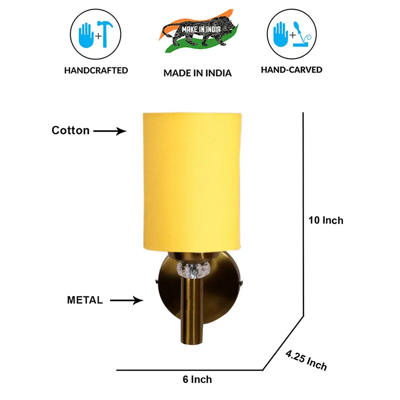 Sienna Steel & Cotton Wall Lamp - Yellow media 6