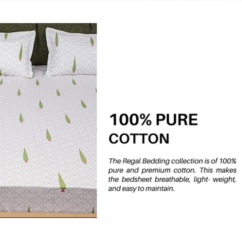 Urban Space Palm Fir Cotton Bedsheet - 200 TC media 9