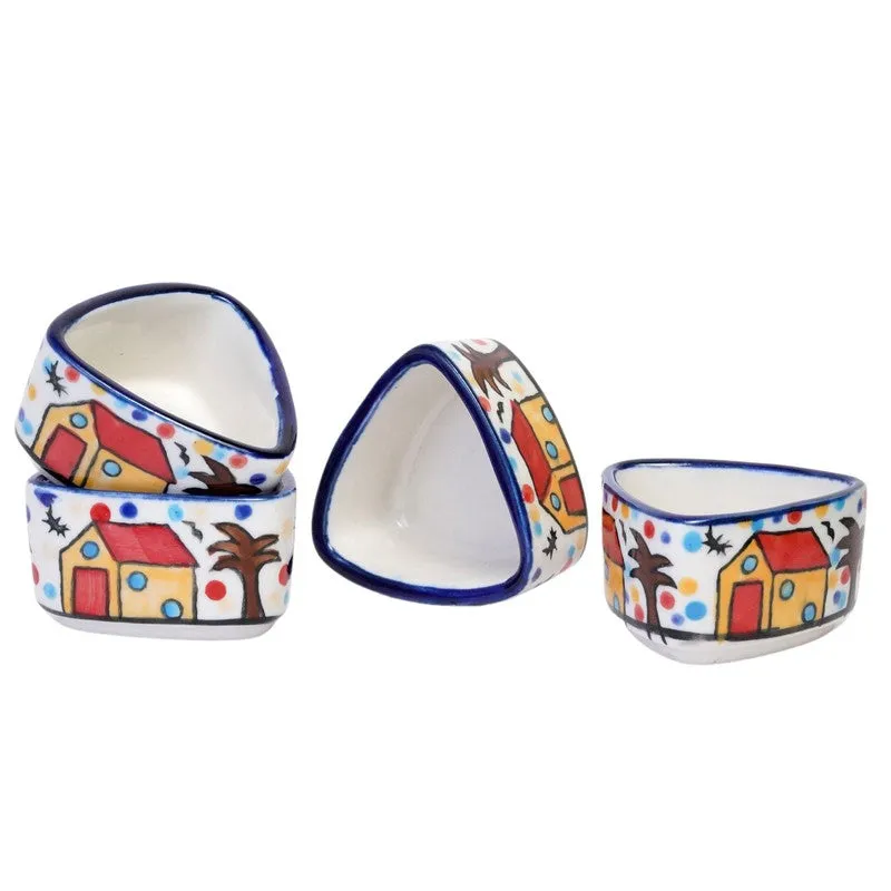 Bowlva Ceramic Dip Bowls (Multicolor ,50 mL Each) - Set Of Four media 5