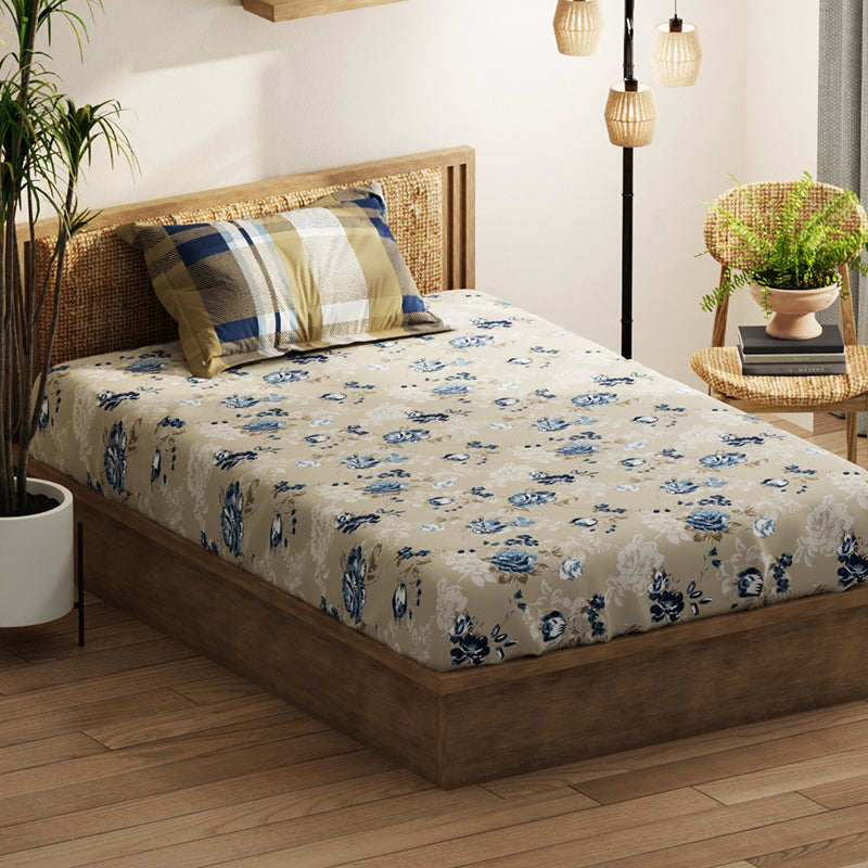 Faris Floral Microfiber Bedsheet - 120 GSM