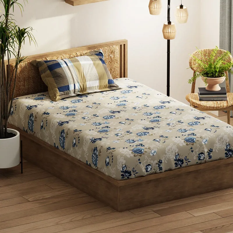 Faris Floral Microfiber Bedsheet - 120 GSM media 1