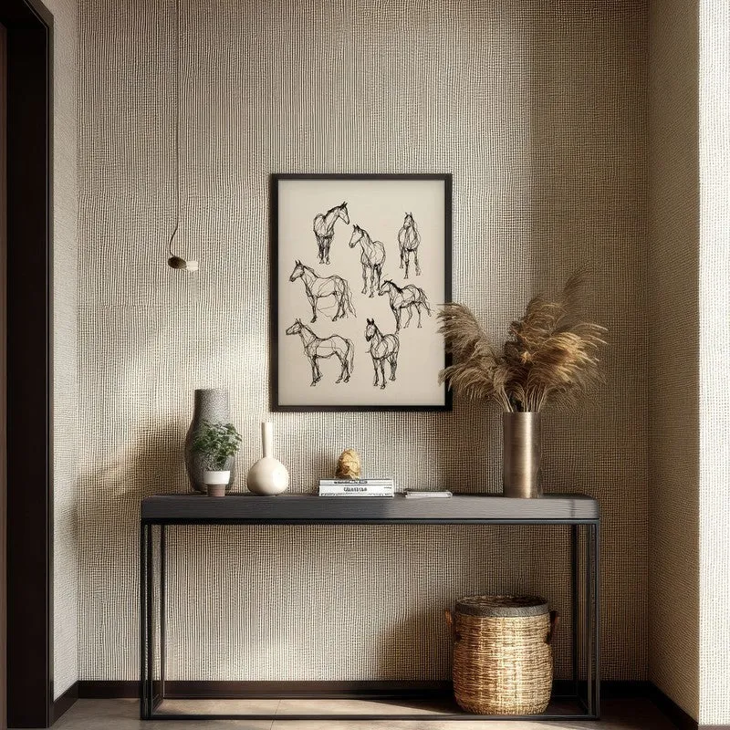 Contemporary Horse Wall Painting With Black Frame media 7
