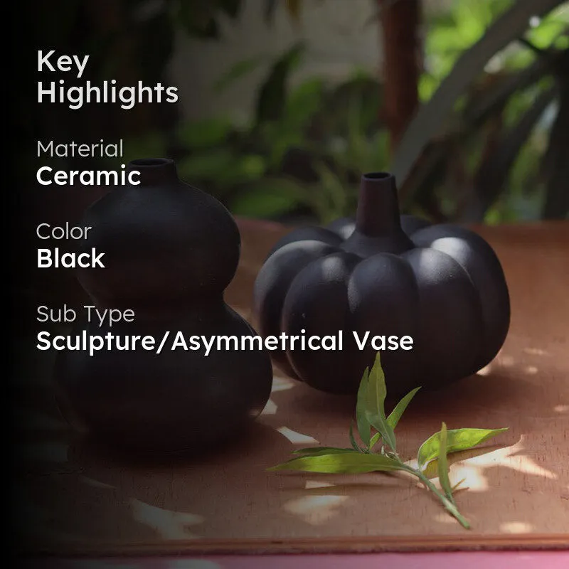 Pluma Ceramic Vase - Two Piece Set media 2