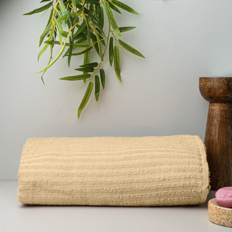 Micro Cotton LuxeDry Striped Bath Towel - Brown media 4