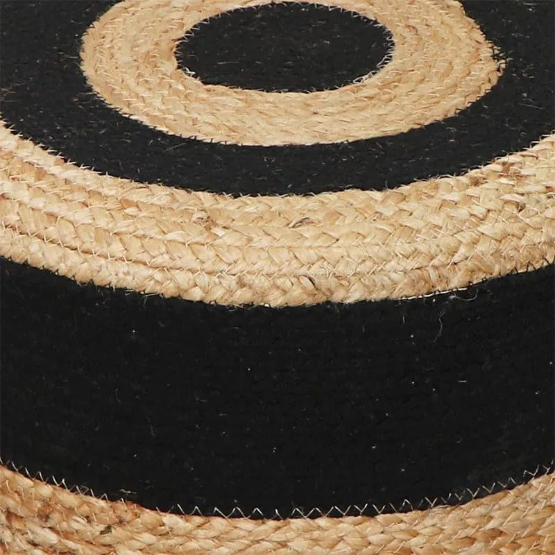 Fermi Juco Ottoman - Black & Beige media 4