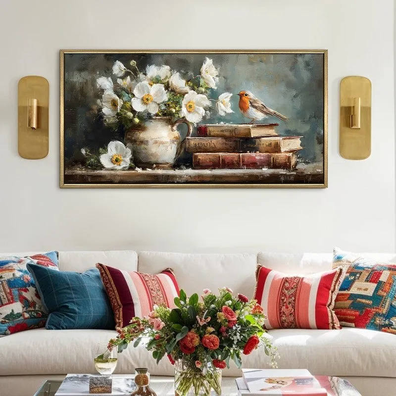 Bloom Delight Canvas Wall Painting With Frame media 1