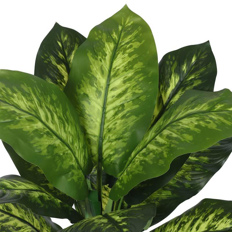 Faux Lush Dieffenbachia Plant With Black Plastic Pot - 3.0 Feet media 5