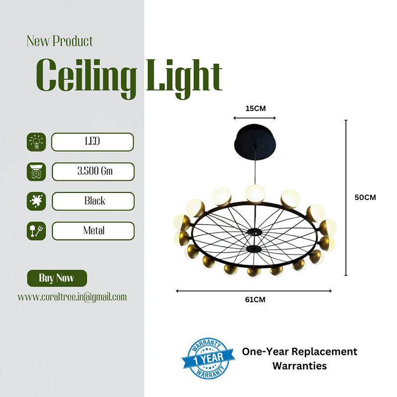 Solisine Metal Cluster Ceiling Lamp - Black media 5