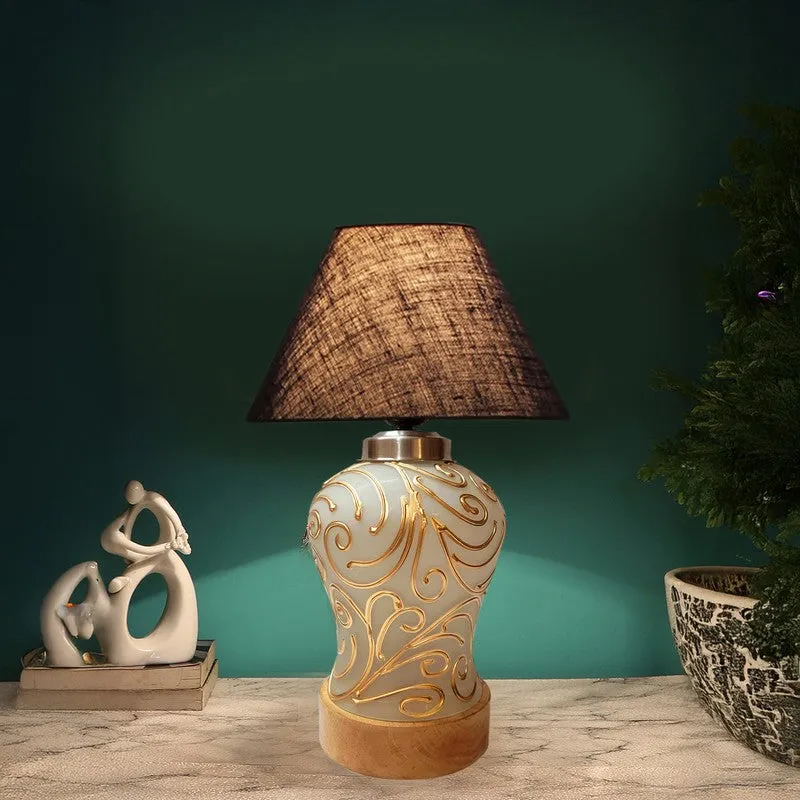 Lumithra Wooden Table Lamp - Blue media 1