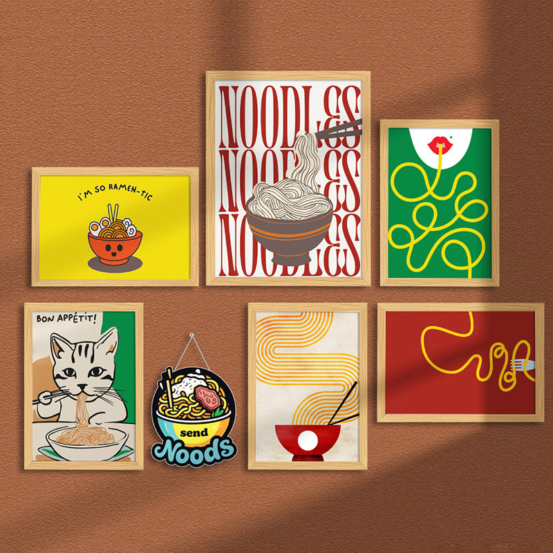 Noodle Head Wall Art - Set Of Seven media 4
