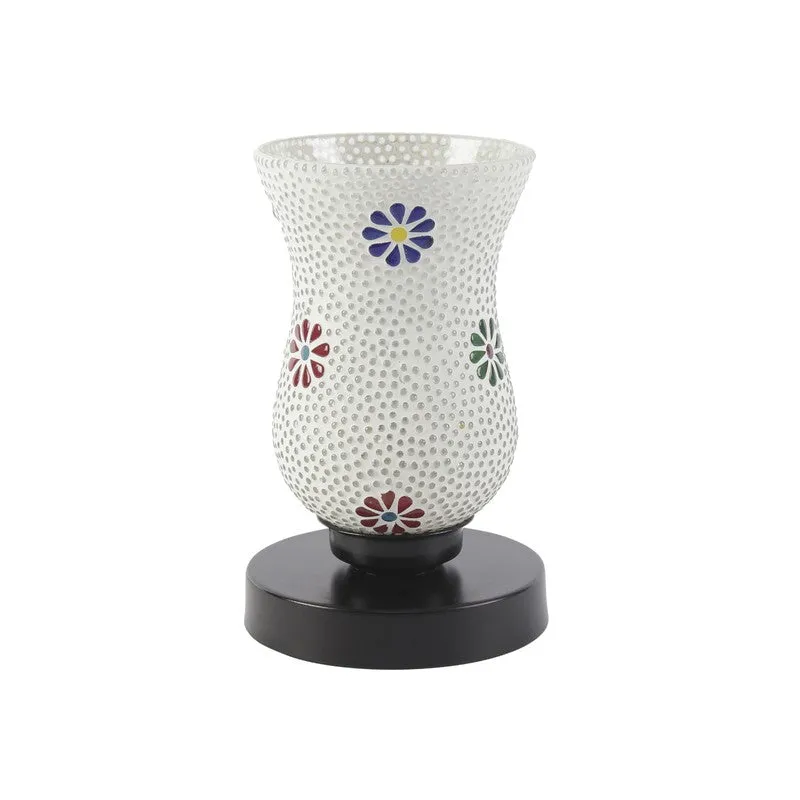 Glorifire Mosaic Glass Table Lamp With Wooden Base - Multicolor media 4