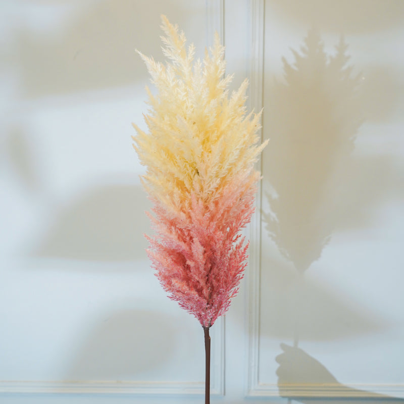 Faux Cortaderia Pampas Flower Stick (White Pink) - 45 CM media 3